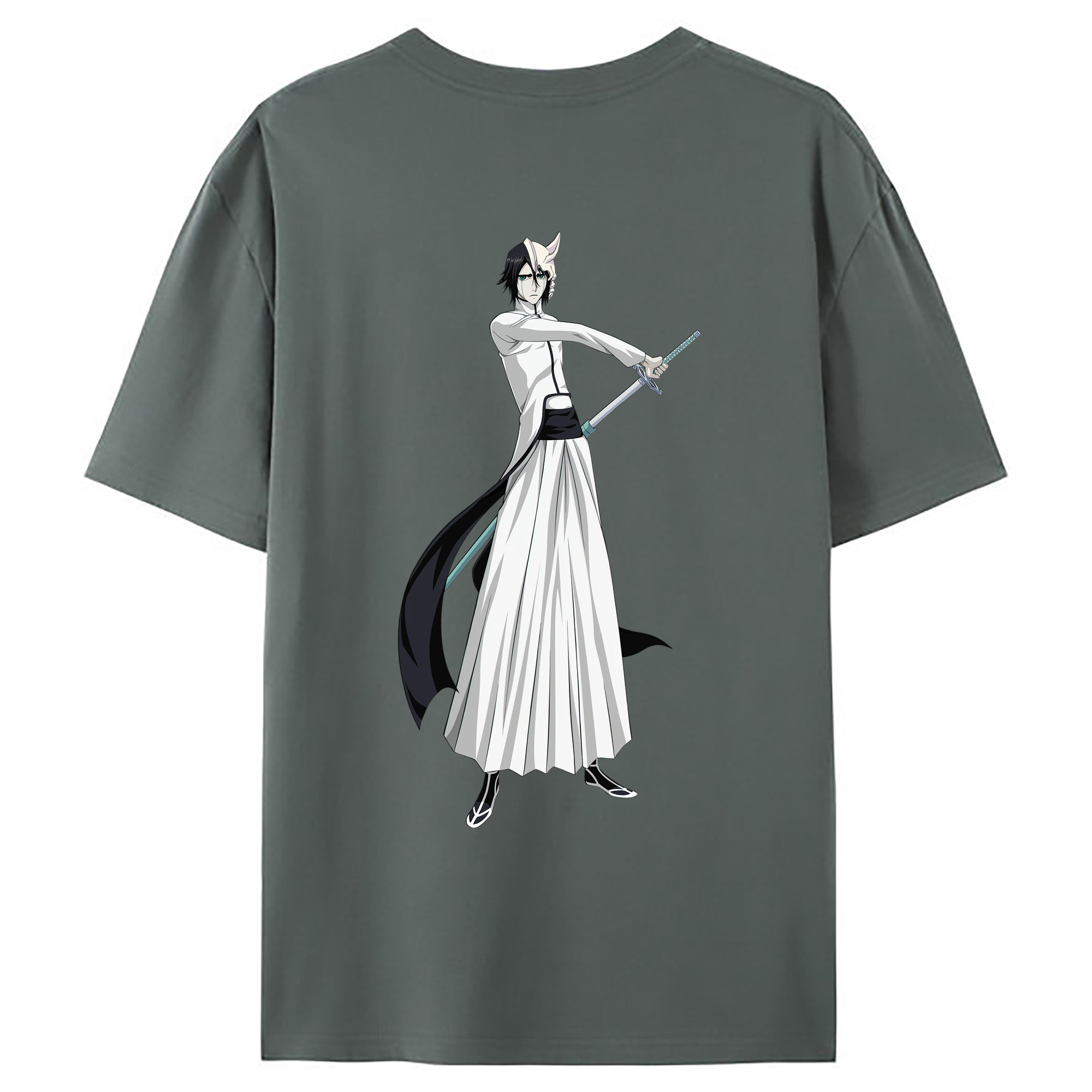 （画像用） ブリーチ ウルキオラ·シファー BLEACH Ulquiorra cifer 綿100％ メンズ半袖Tシャツ（バックプリント） 通気性